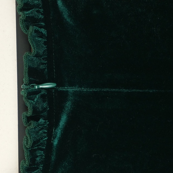 Ivy City Co Cypress Dress Green Velvet Large Midi Ruffle Long Sleeve Holiday - Picture 14 of 16